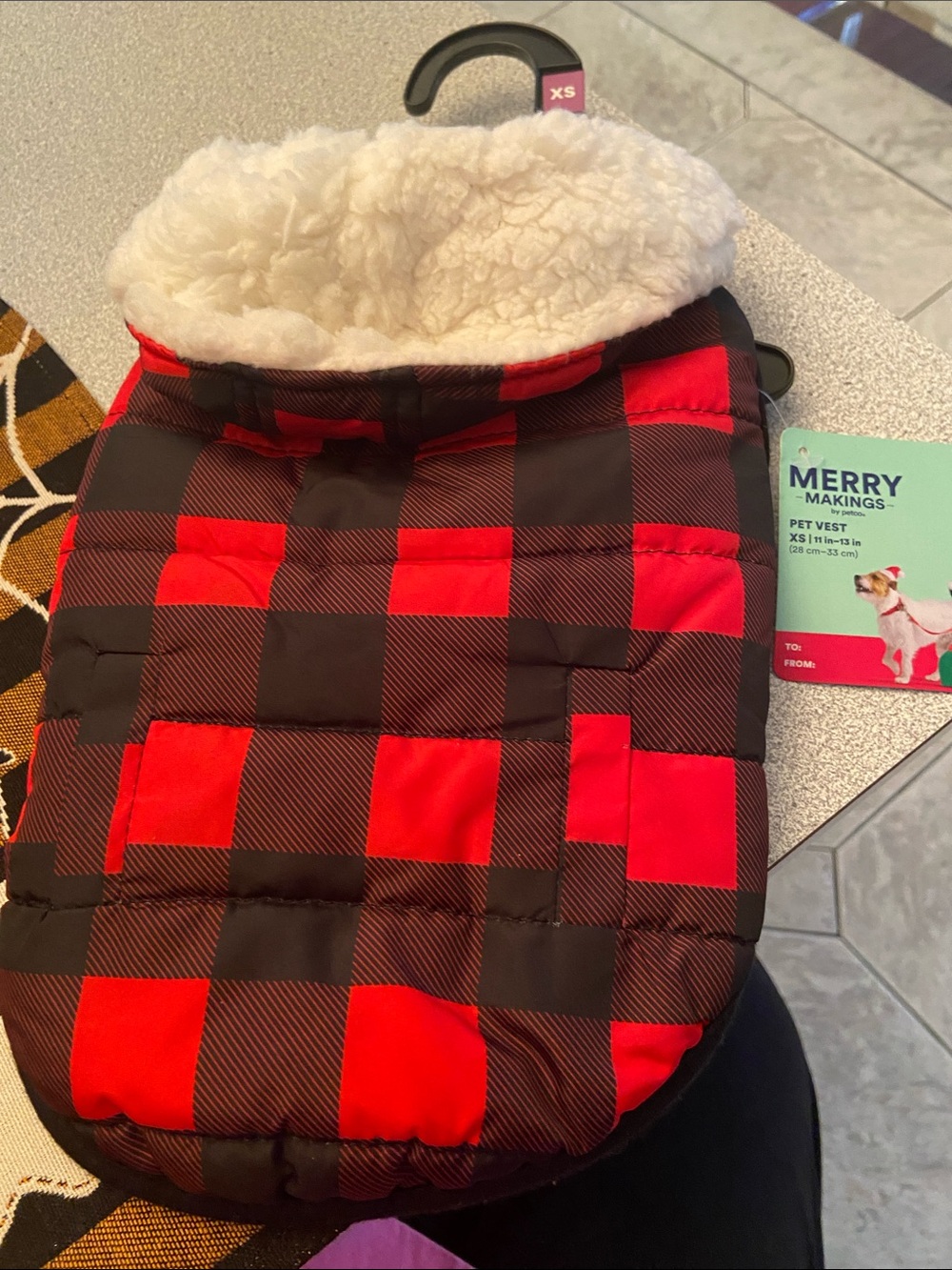 PetRed & Black Buffalo Plaid Puffer Jacket with Faux Sherpa Collar
